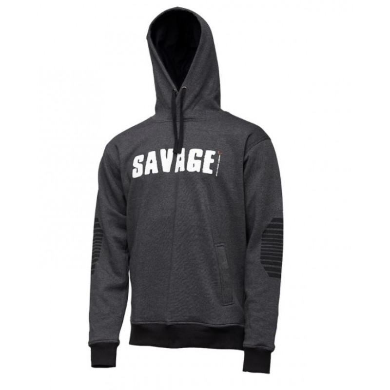 Bliuzonas Savage Gear Logo Hoodie Dark Grey Melange