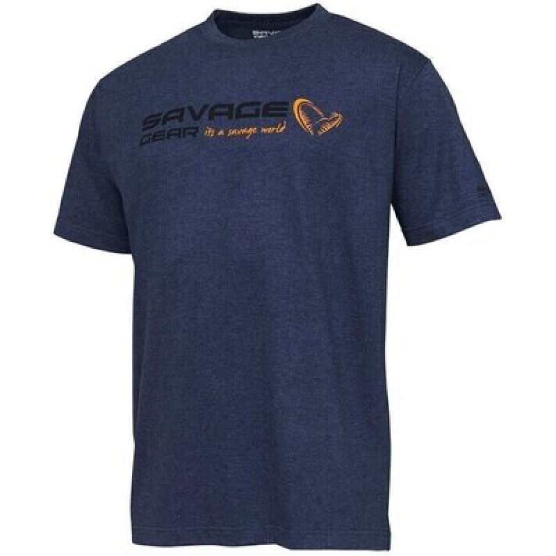 Marškinėliai Savage Signature Logo T-Shirt Blue Melange