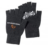 76552 Pirštinės Savage Gear Knitted Half Finger Glove XL Dark Grey Melange