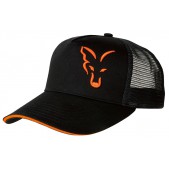 Kepurė su snapeliu Fox Black / Orange Trucker Kepurė su snapeliu Fox Black / Orange Trucker