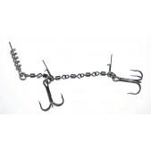 Guminukų kaustymo sistema Atora Swivel Stinger rig 2 kabliukai