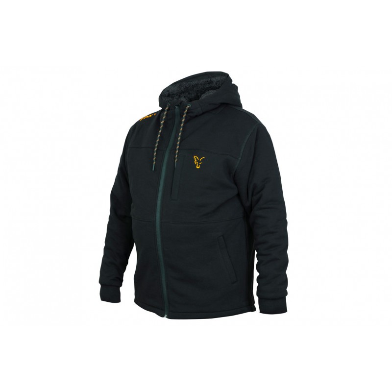 Bliuzonai Fox collection Black / Orange Sherpa hoodie XXXL